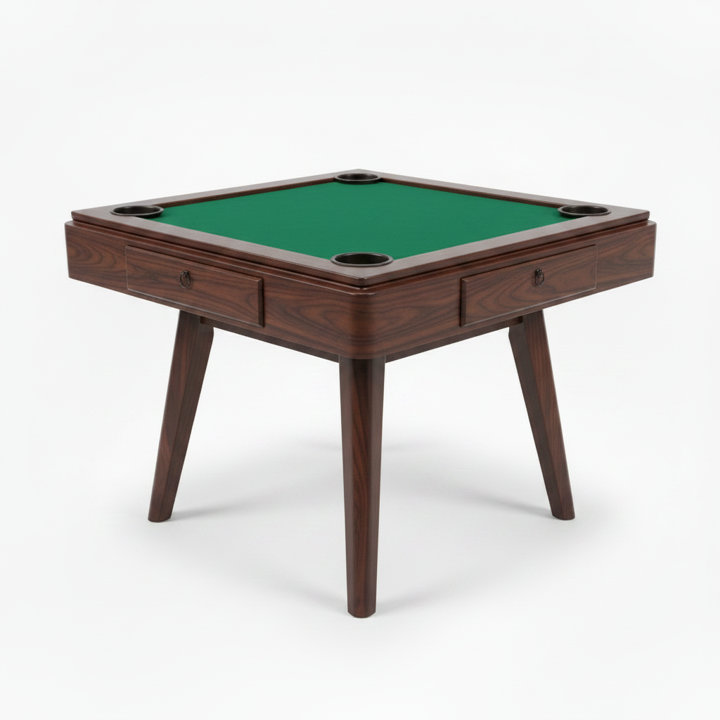 Meridian Mid-Century Walnut Mahjong Gaming Table